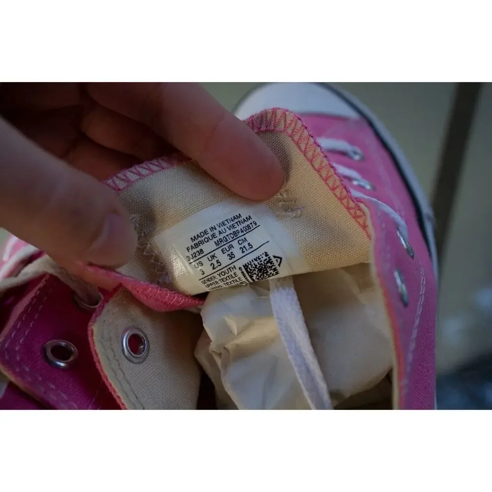 Converse Chuck Taylor All Star Ox 3J238 Pink Girl Shoe Canvas Low Top Youth sz 3